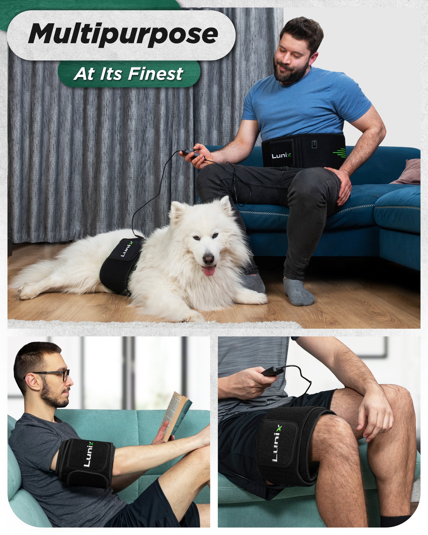 LX16 Red Light Therapy Belt, Charcoal Black
